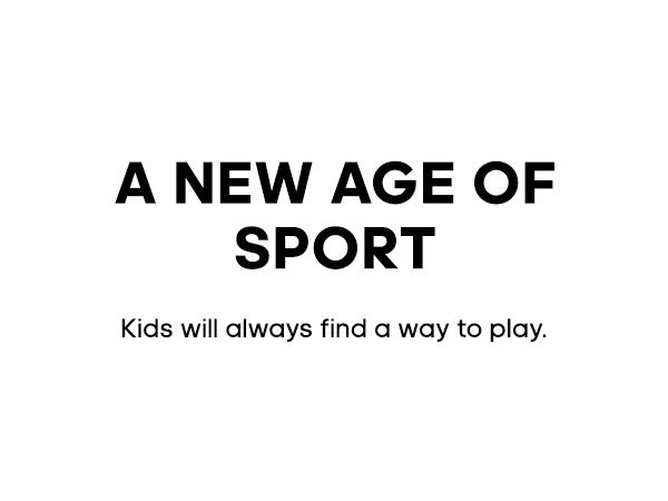 A new age of sport text over a white background