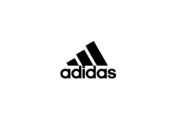 black adidas logo over white background