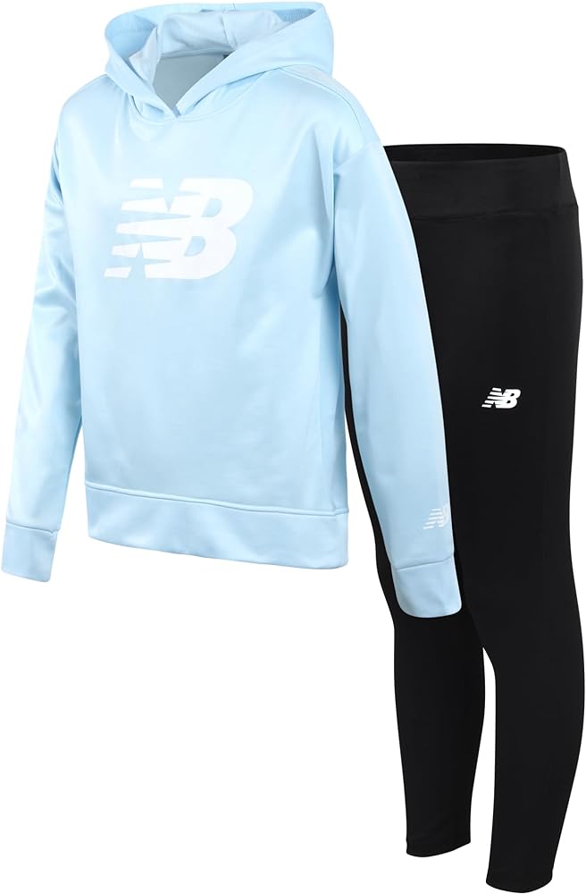 New Balance Girls' Legging Set - Hoodie Sweatshirt and Leggings Kids Clothing Set