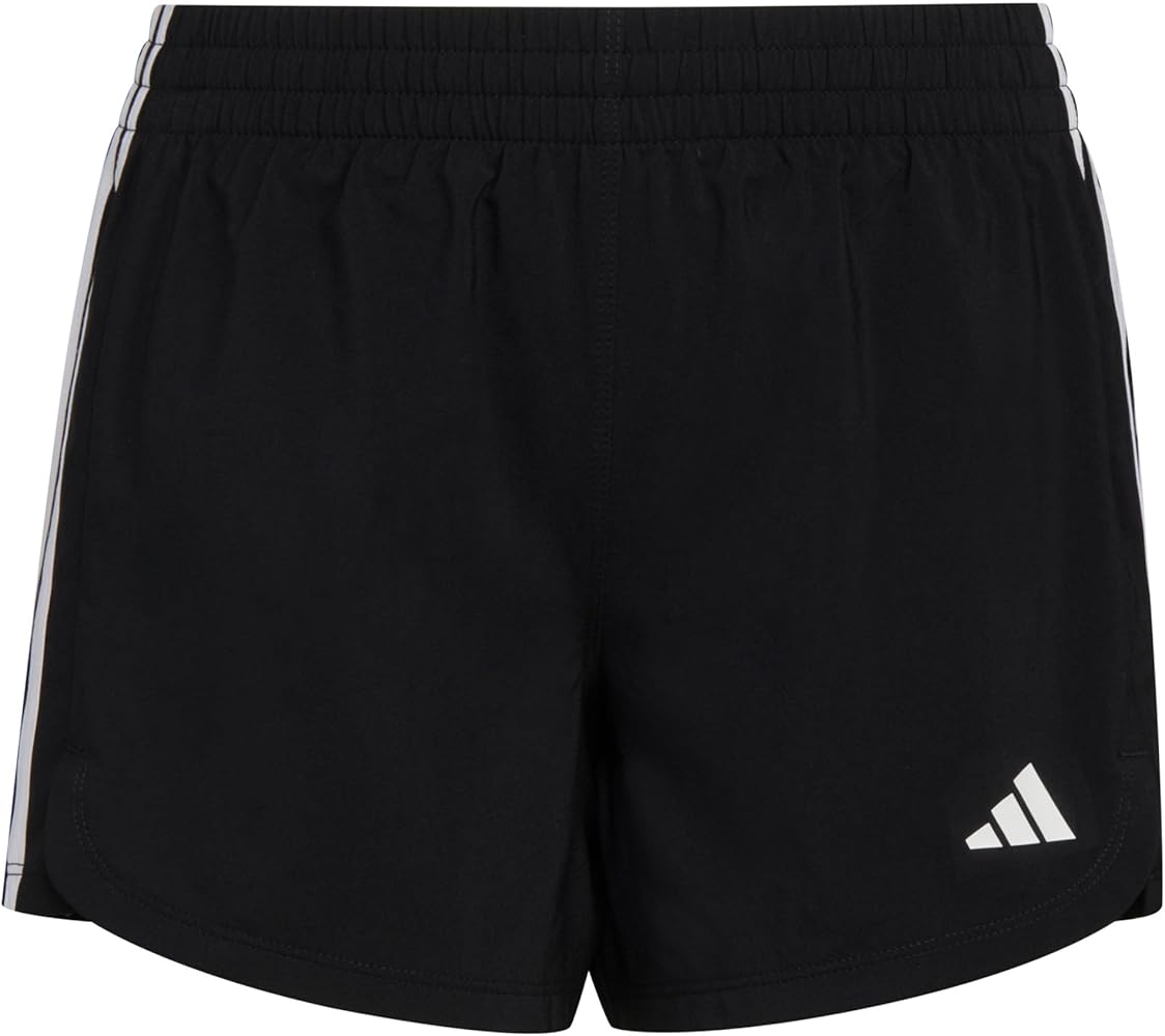 adidas Girls' Elastic Waistband Woven Pacer Gym Running Shorts