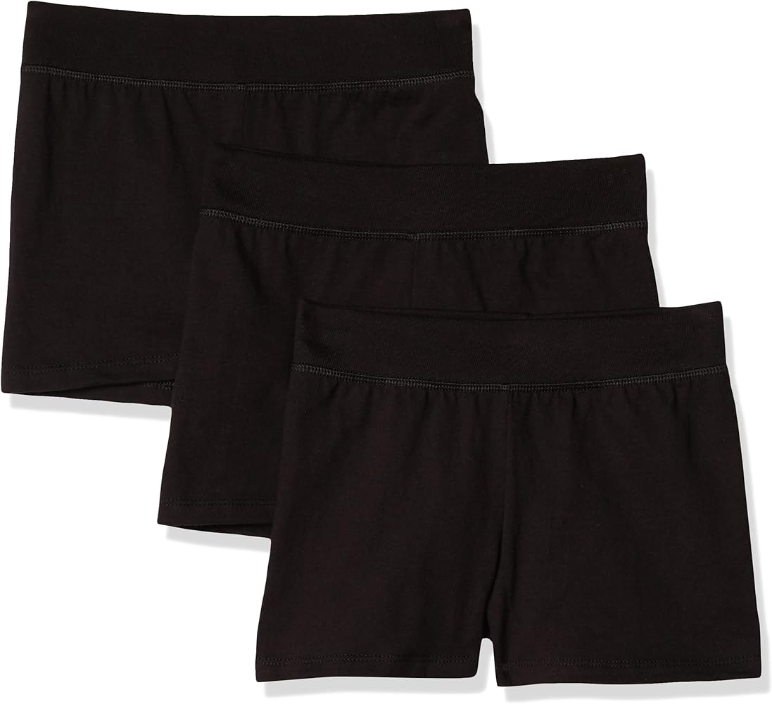 Hanes Girls’ Jersey Shorts, Cotton Shorts, Comfortable Everyday Shorts, 3-Pack