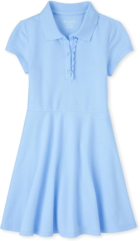 The Children's Place Girls' Short Sleeve Ruffle Polo Dress