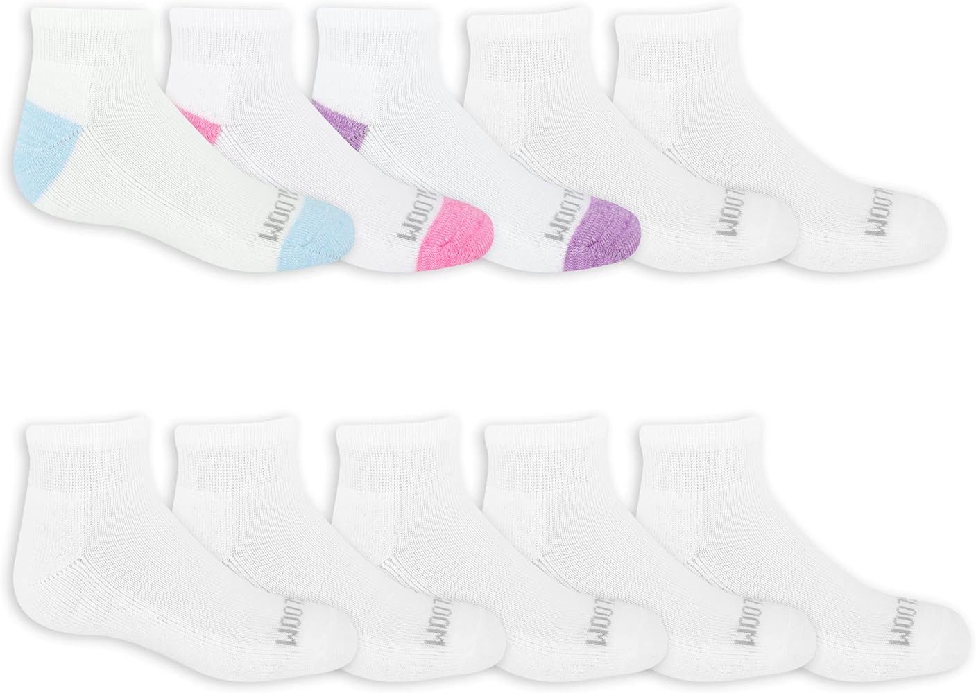 Fruit Of the Loom Girls' Everyday Lightweight Sport Quarter Sock (10 Pack)