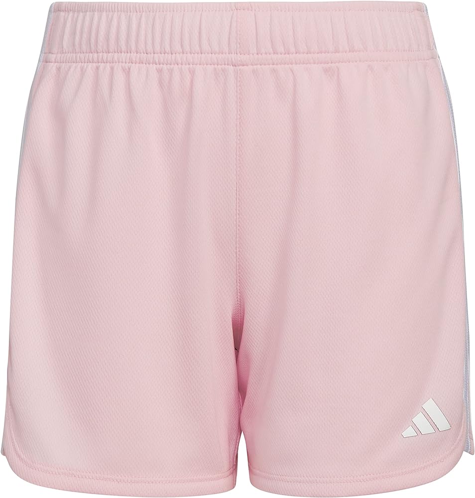 adidas Girls' Big Aeroready 3-Stripe Pacer Mesh Short