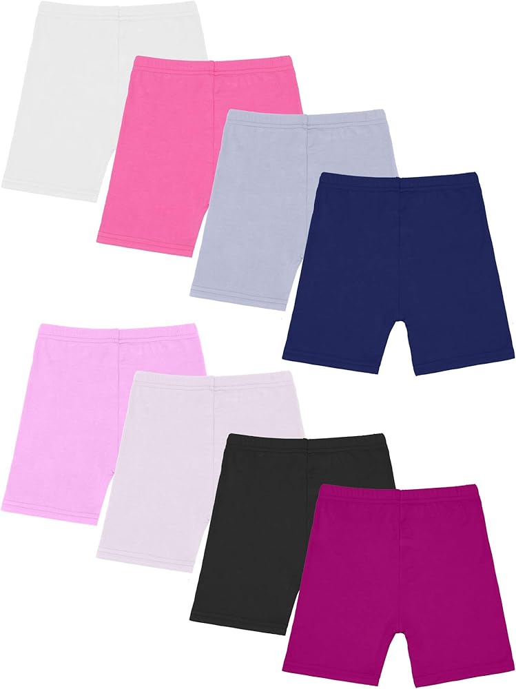 Resinta 8 Pack Girls Bike Cartwheel Shorts Toddler Under Dress Dance Short Kids Biker Safety Shorts Multi-Color