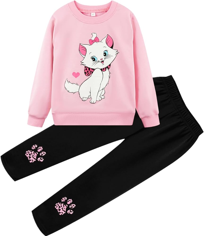 Little Girls Outfits 2 Piece Toddler Long Sleeve Sweatshirt + Leggings Pants Fall Winter Clothing Set 2-10 Years