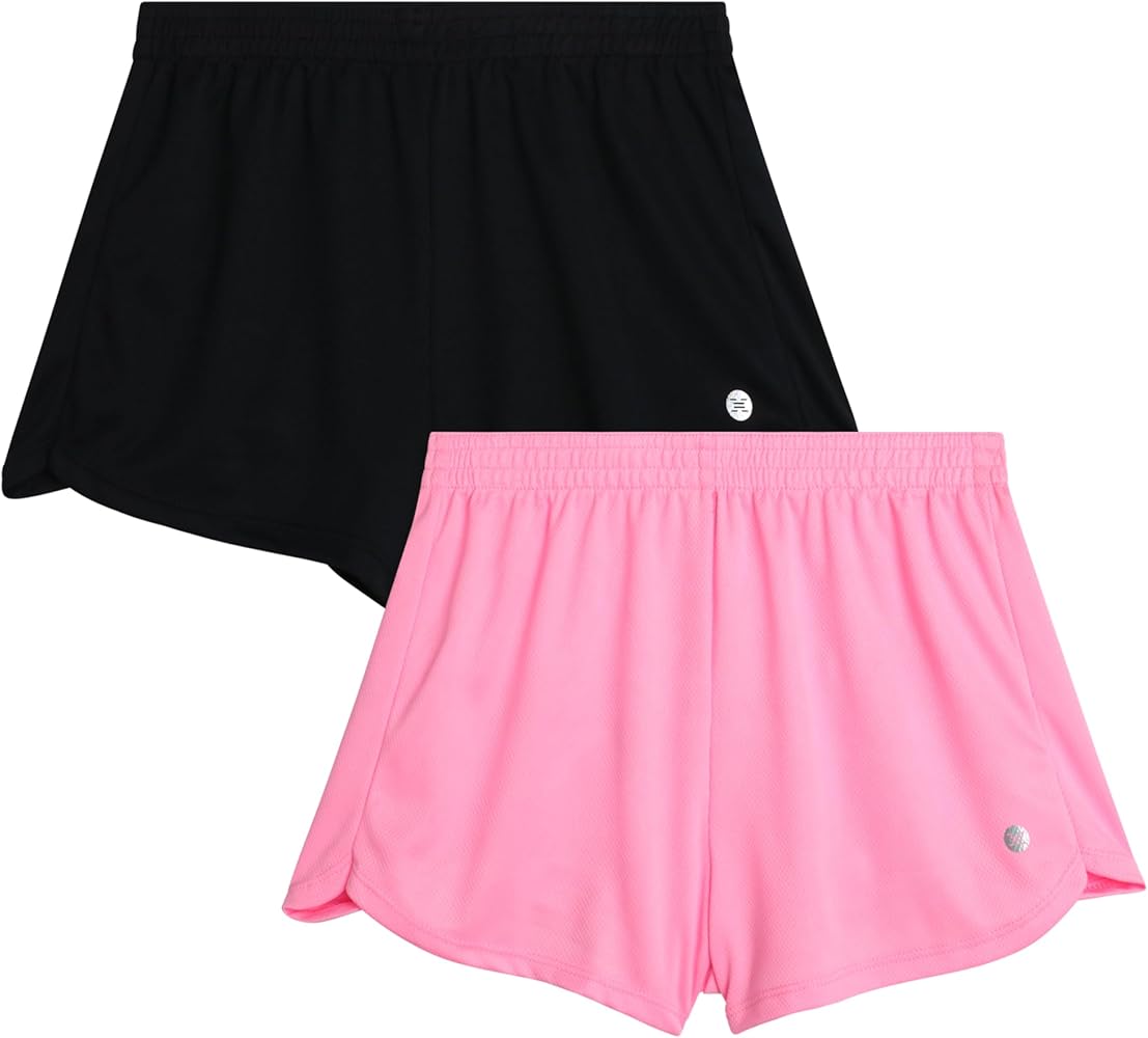 RBX Girls' Active Shorts - 2 Pack Athletic Gym Dolphin Shorts (Size 4-16)