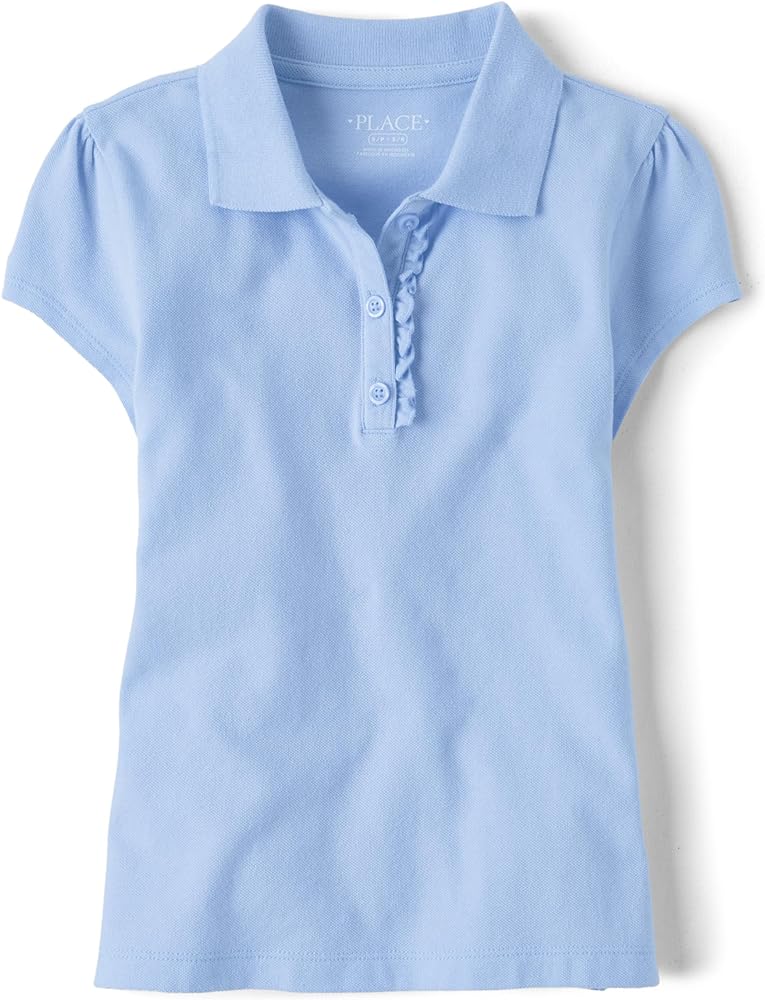 The Children's Place Girls' Short Sleeve Ruffle Pique Polo