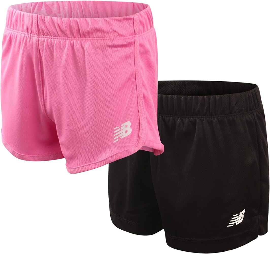 New Balance Girls' Active Shorts - 2 Pack Lightweight Athletic Gym Shorts (Big Girl)