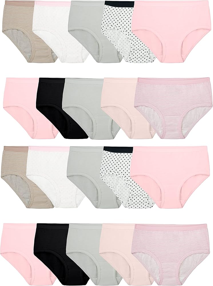 Fruit of the Loom Girls' Cotton Brief Underwear Multipacks