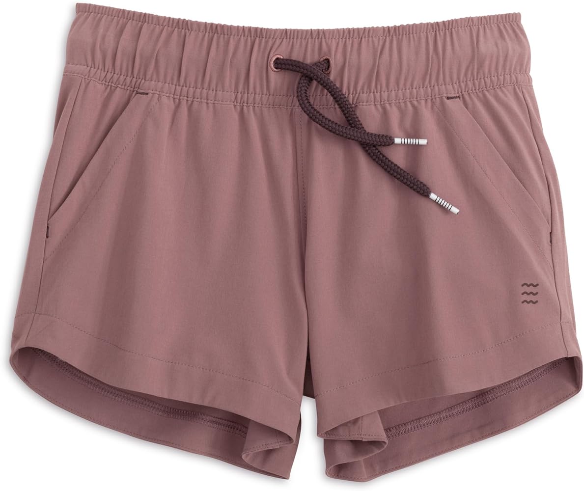 Free Fly Girls Pull-On Breeze Short - UPF 50+ Sun Protection Moisture-Wicking Girls Athletic Shorts, Sizes 7-16 Activewear