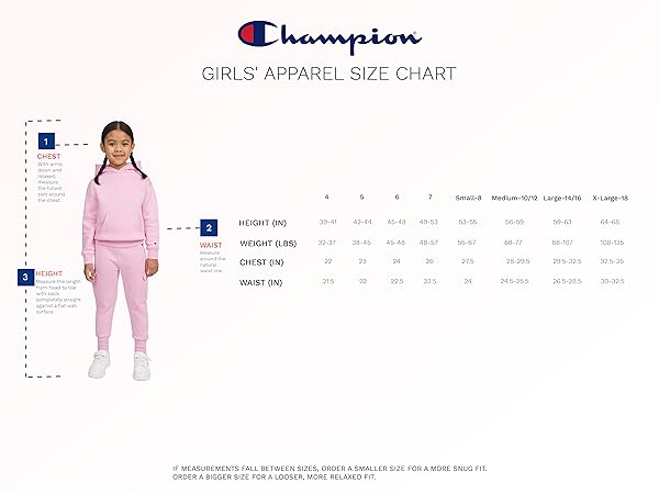 GIRLS MOBILE SIZE CHART