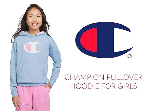 CHAMPION GIRLS PULLOVER KIDS HOODIE