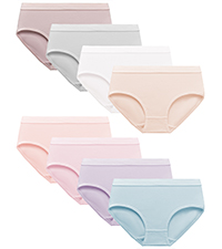  Kiench Girls'' Underwear Cotton Panties Teens Basic Briefs 8-Pack