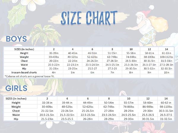 Boys & Girls Size Chart