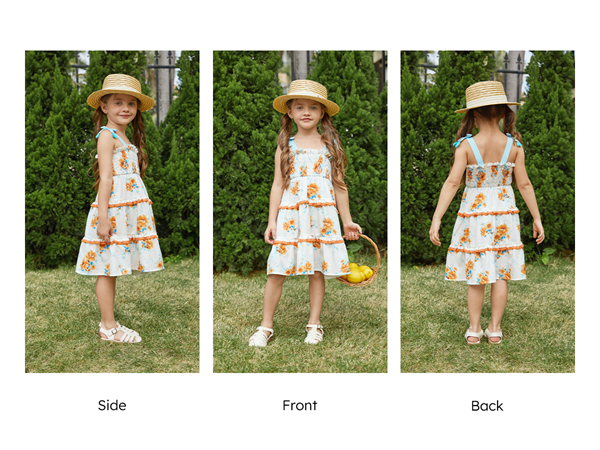 PATPAT Girl''s Hawaiian Dress Beach Casual Floral Print Smocked Sleeveless Sundress A-line Dresses