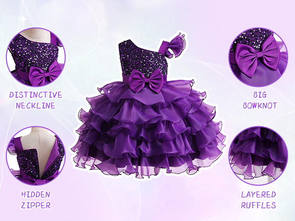 girl purple party dress