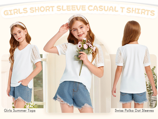 Girls Summer Puff Sleeves Shirts