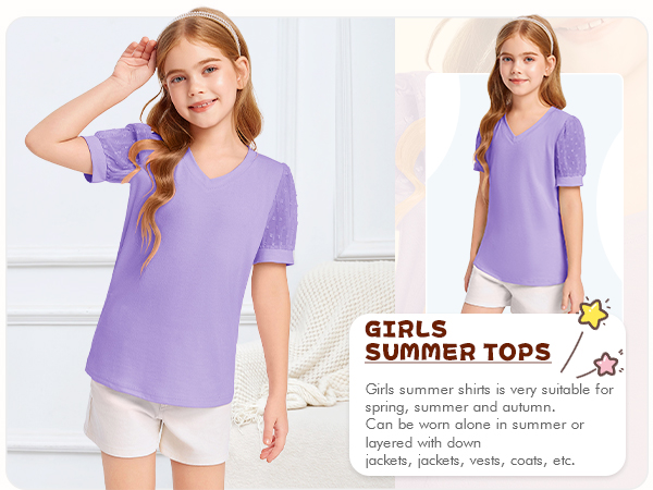 Girls Short Sleeve Tops