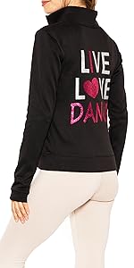 Women&#39;s and Girl&#39;s Live Love Dance Performance Jacket comparable