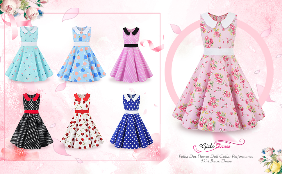 Girls retro rockabilly dresses 