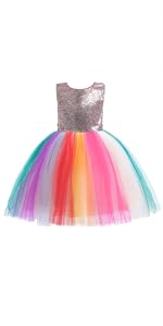  Flower Girl Sequence Sequin Rainbow Dress 9920