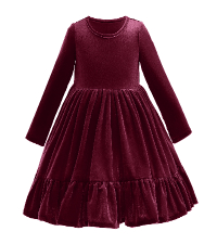 girls red velvet dress