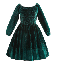 girl smocked velvet dress