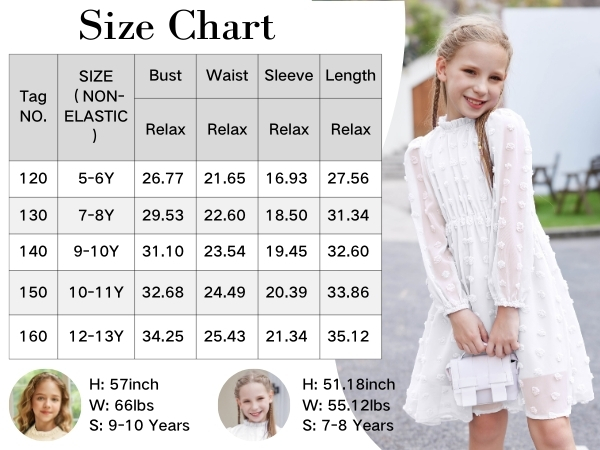 Girls Dresses Swiss Dot Flared Sleeve Ruffle Collar Party Dress