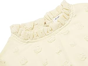 Flypigs Girls Dresses Swiss Dot Ruffle Party Dress Casual Midi Dress for Kids Girl 5T-13Y