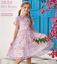 girls summer dress purple dress floral dress