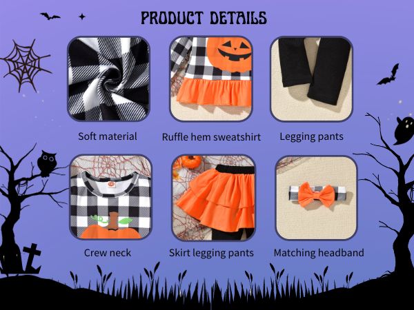 pumpkin halloween girl clothes details