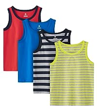 B14 tank top boy summer camiseta sin manga tirante niño nino colorido soft confy pack 4 sleeveless