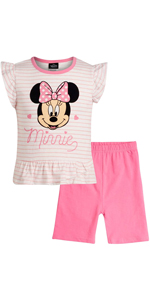 Disney Girls 2 Piece T-Shirt Knit Short Set