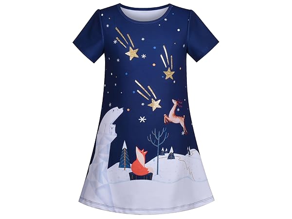 girls navy blue christmas dress