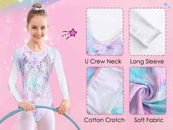 Ballet Athletic Bodysuit Sparkly Shiny Dance Leotard 