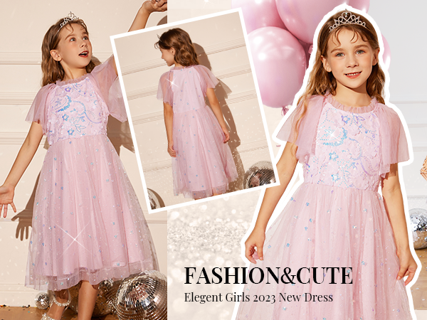 girl pink birthday dress