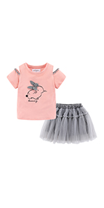 Cute Bunny Skirt Set