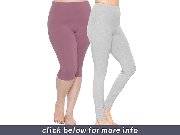 Women&#39;s and Plus Size High Rise Knee and Ankle Leggings to pair with