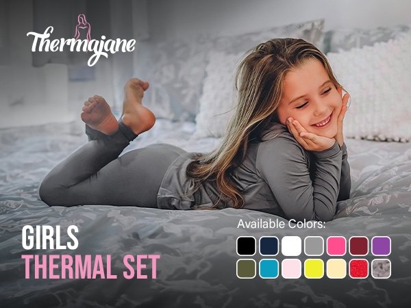 Thermajane kids thermal set long johns for girls