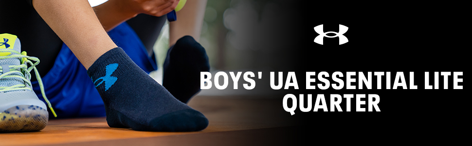 Under Armour Boys'' Essential Lite Quarter Socks