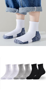 KIDS CUSHION CREW SOCKS ANKLE SOCKS