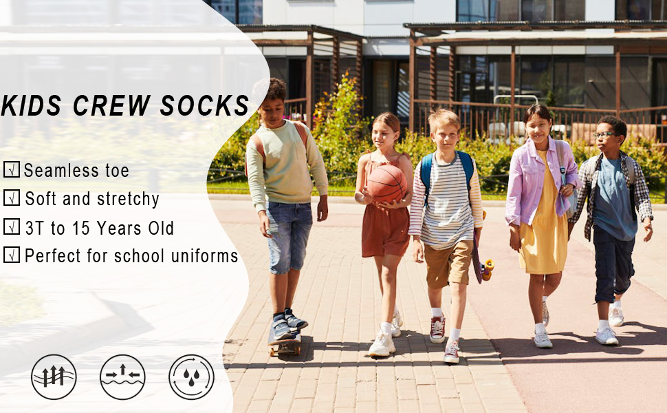 Seamless Socks Kids Cotton Crew Socks Boy Athletic Socks