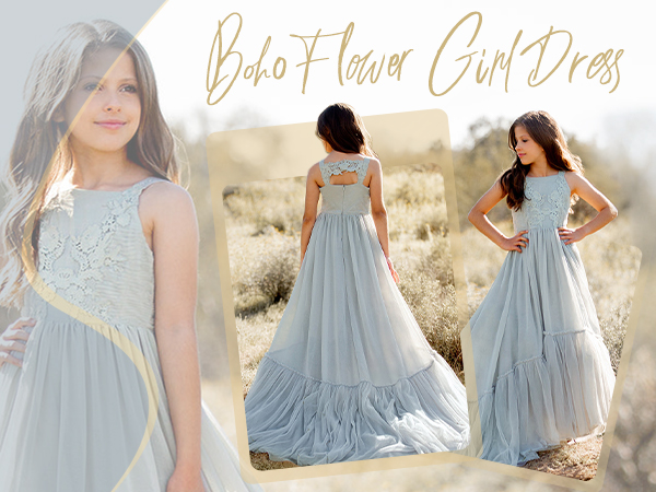 boho flower girl dress boho girs dress floor length flower girl dresses for weddding pageant dress