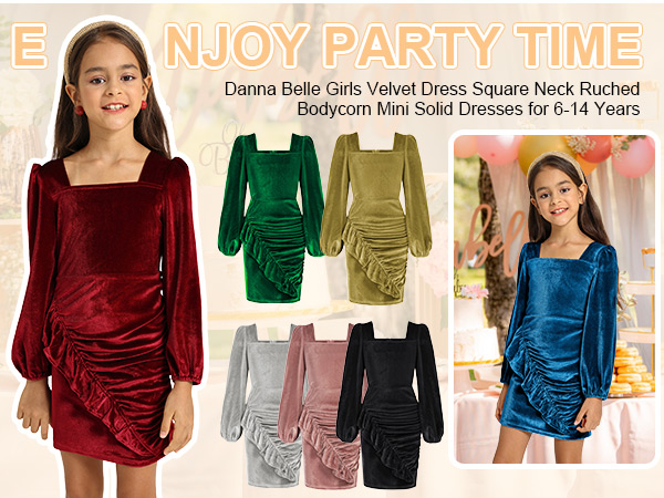 girls velvet dress