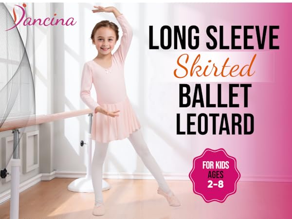 white skirted ballet leotard dress toddler long sleeve