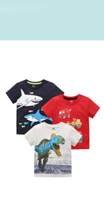 boys T-shirt toddler kids short sleeve shirt dinosuar tee little boy tops summer beach outfits