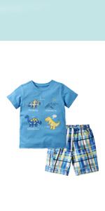 little boys summer outfits short sleeve tee shirt and shorts 2 piece set toddler clothes for age 2-6