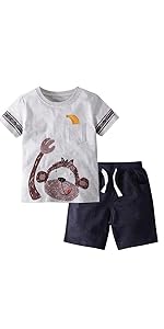 little boys clothes set short sleeve tee shirt and shorts summer beach outfits little kids clothing