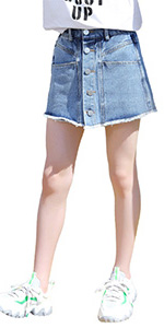 Girls Jean Shorts Skirts